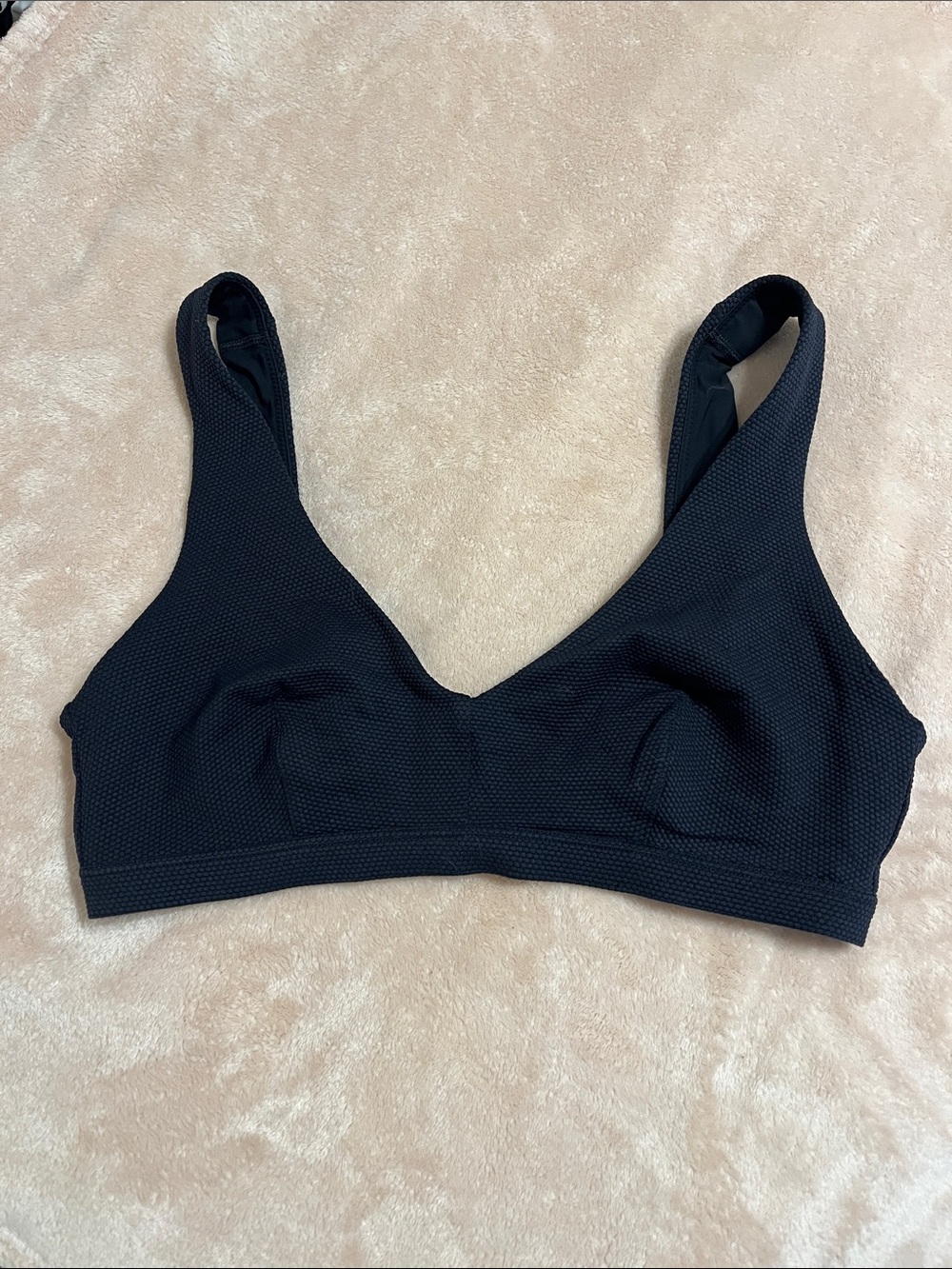 lululemon athletica Black Textured Swim Bikini Top